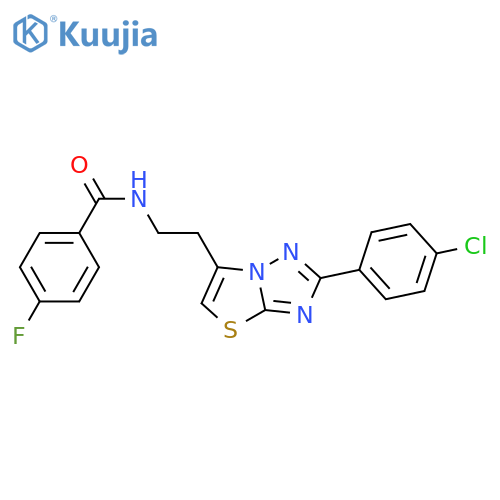 N-{2-2-(4-chlorophenyl)-1,2,4triazolo3,2-b1,3thiazol-6-ylethyl}-4-fluorobenzamide structure