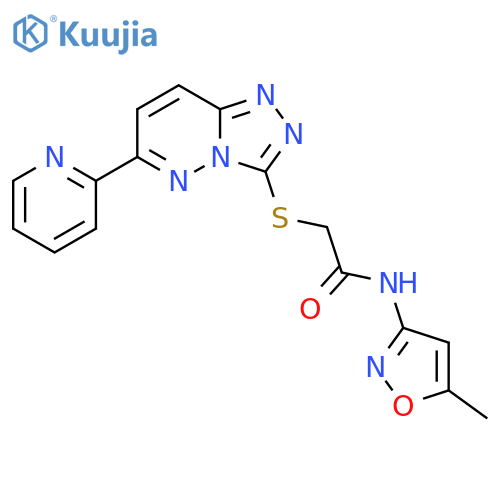 N-(5-methyl-1,2-oxazol-3-yl)-2-{6-(pyridin-2-yl)-1,2,4triazolo4,3-bpyridazin-3-ylsulfanyl}acetamide structure