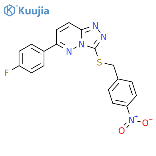 6-(4-fluorophenyl)-3-{(4-nitrophenyl)methylsulfanyl}-1,2,4triazolo4,3-bpyridazine structure