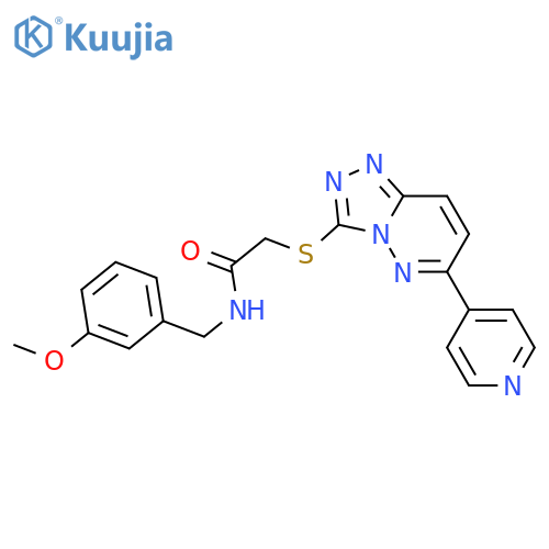 N-(3-methoxyphenyl)methyl-2-{6-(pyridin-4-yl)-1,2,4triazolo4,3-bpyridazin-3-ylsulfanyl}acetamide structure