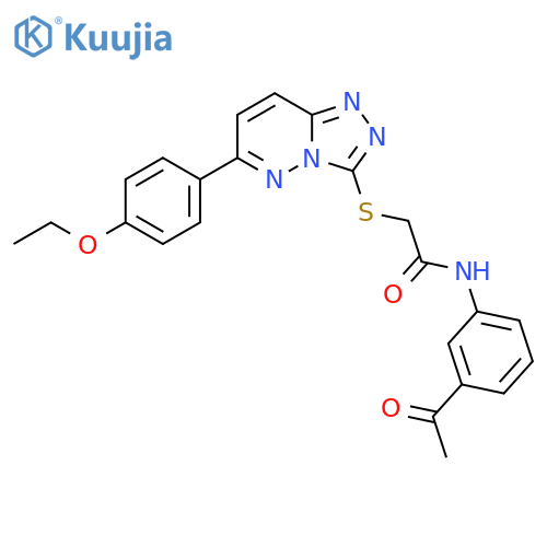 N-(3-acetylphenyl)-2-{6-(4-ethoxyphenyl)-1,2,4triazolo4,3-bpyridazin-3-ylsulfanyl}acetamide structure