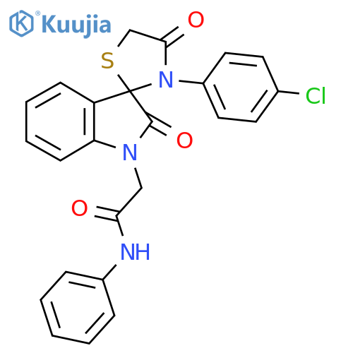 2-3'-(4-chlorophenyl)-2,4'-dioxo-1,2-dihydrospiroindole-3,2'-1,3thiazolidine-1-yl-N-phenylacetamide structure