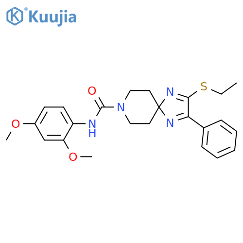 N-(2,4-dimethoxyphenyl)-2-(ethylsulfanyl)-3-phenyl-1,4,8-triazaspiro4.5deca-1,3-diene-8-carboxamide structure