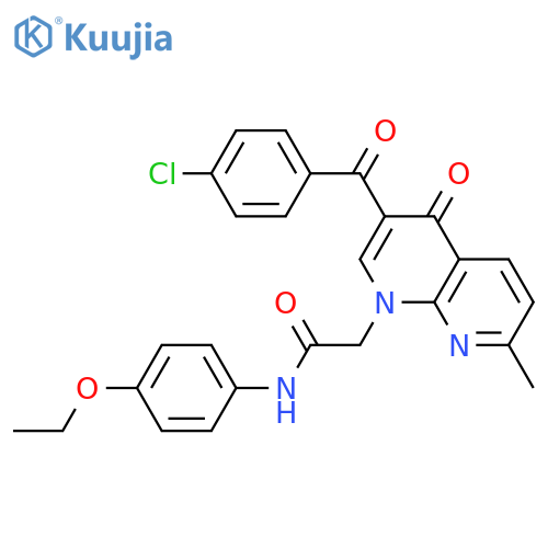 2-3-(4-chlorobenzoyl)-7-methyl-4-oxo-1,4-dihydro-1,8-naphthyridin-1-yl-N-(4-ethoxyphenyl)acetamide structure