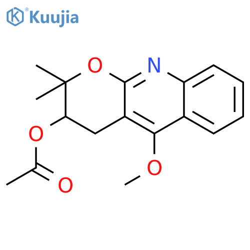 3-acetoxy-5-methoxy-2,2-dimethyl-3,4-dihydro-2H-pyrano[2,3-b]quinoline structure