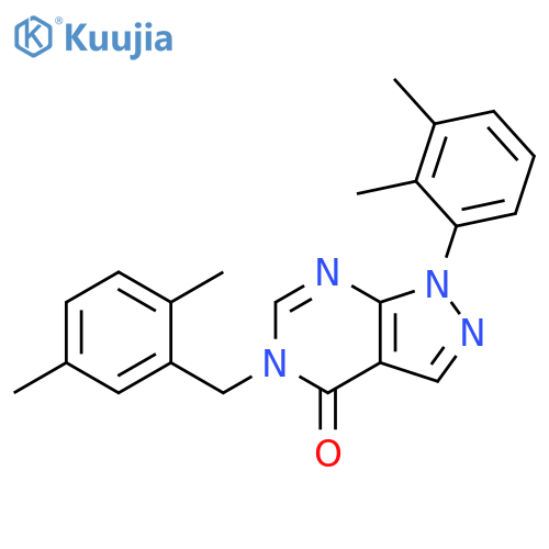 1-(2,3-dimethylphenyl)-5-(2,5-dimethylphenyl)methyl-1H,4H,5H-pyrazolo3,4-dpyrimidin-4-one structure