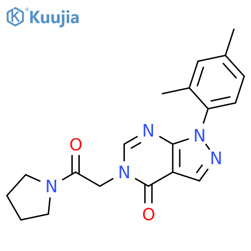 1-(2,4-dimethylphenyl)-5-2-oxo-2-(pyrrolidin-1-yl)ethyl-1H,4H,5H-pyrazolo3,4-dpyrimidin-4-one structure