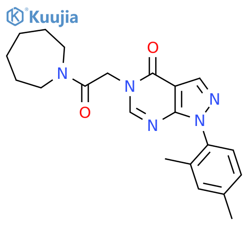 5-2-(azepan-1-yl)-2-oxoethyl-1-(2,4-dimethylphenyl)-1H,4H,5H-pyrazolo3,4-dpyrimidin-4-one structure