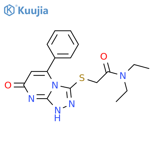 N,N-diethyl-2-({7-oxo-5-phenyl-7H,8H-1,2,4triazolo4,3-apyrimidin-3-yl}sulfanyl)acetamide structure