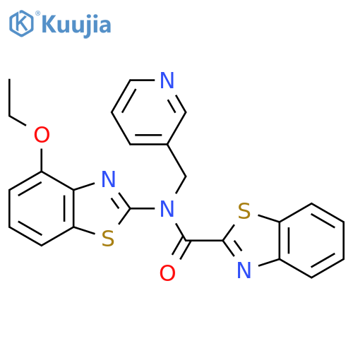 N-(4-ethoxy-1,3-benzothiazol-2-yl)-N-(pyridin-3-yl)methyl-1,3-benzothiazole-2-carboxamide structure