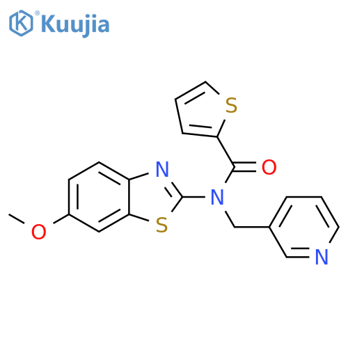 N-(6-methoxy-1,3-benzothiazol-2-yl)-N-(pyridin-3-yl)methylthiophene-2-carboxamide structure