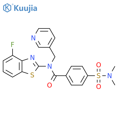 4-(dimethylsulfamoyl)-N-(4-fluoro-1,3-benzothiazol-2-yl)-N-(pyridin-3-yl)methylbenzamide structure