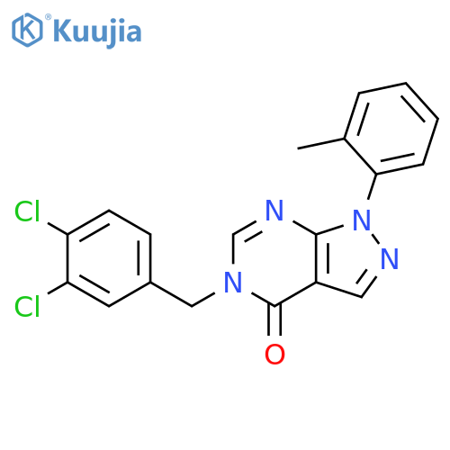 5-(3,4-dichlorophenyl)methyl-1-(2-methylphenyl)-1H,4H,5H-pyrazolo3,4-dpyrimidin-4-one structure