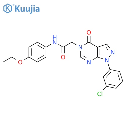 2-1-(3-chlorophenyl)-4-oxo-1H,4H,5H-pyrazolo3,4-dpyrimidin-5-yl-N-(4-ethoxyphenyl)acetamide structure