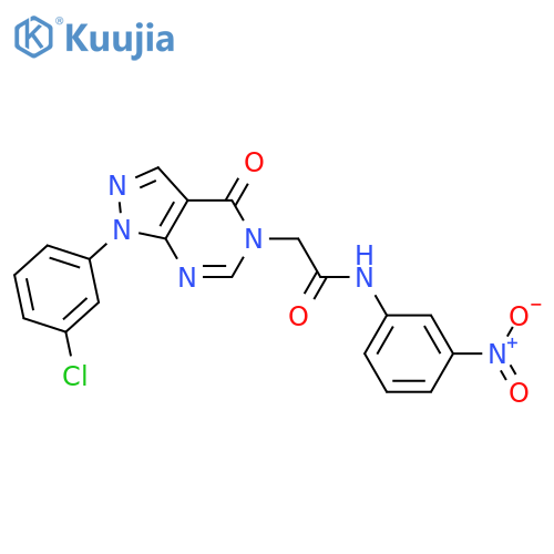 2-1-(3-chlorophenyl)-4-oxo-1H,4H,5H-pyrazolo3,4-dpyrimidin-5-yl-N-(3-nitrophenyl)acetamide structure