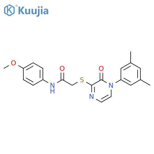 2-{4-(3,5-dimethylphenyl)-3-oxo-3,4-dihydropyrazin-2-ylsulfanyl}-N-(4-methoxyphenyl)acetamide structure