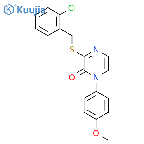 3-{(2-chlorophenyl)methylsulfanyl}-1-(4-methoxyphenyl)-1,2-dihydropyrazin-2-one structure