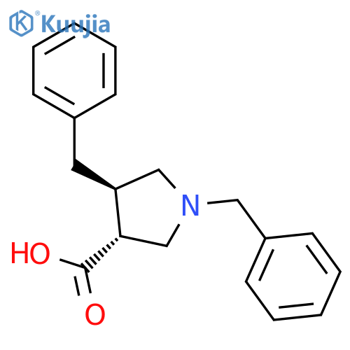 rac-(3R,4R)-1,4-dibenzylpyrrolidine-3-carboxylic acid structure