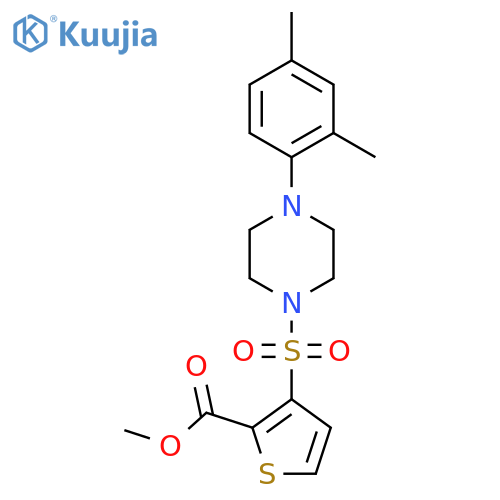 methyl 3-{4-(2,4-dimethylphenyl)piperazin-1-ylsulfonyl}thiophene-2-carboxylate structure