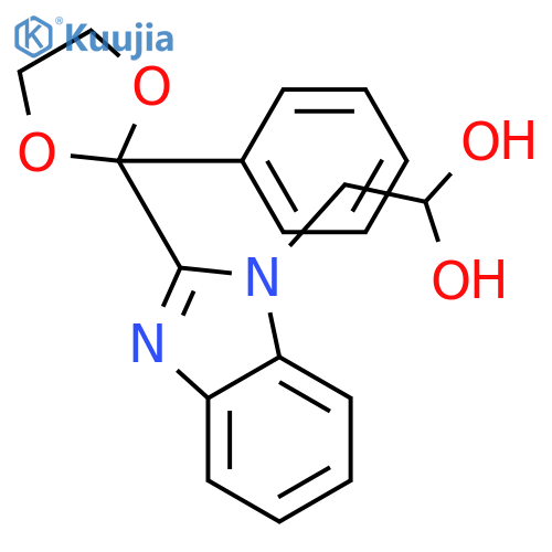 1,1-Ethanediol, 2-[2-(2-phenyl-1,3-dioxolan-2-yl)-1H-benzimidazol-1-yl]- structure