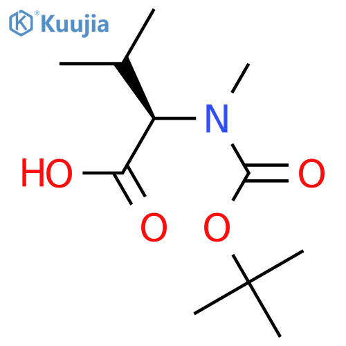 (R)-2-((tert-Butoxycarbonyl)(methyl)amino)-3-methylbutanoic acid structure