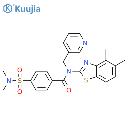 N-(4,5-dimethyl-1,3-benzothiazol-2-yl)-4-(dimethylsulfamoyl)-N-(pyridin-3-yl)methylbenzamide structure