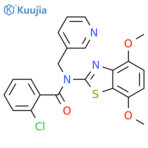 2-chloro-N-(4,7-dimethoxy-1,3-benzothiazol-2-yl)-N-(pyridin-3-yl)methylbenzamide structure