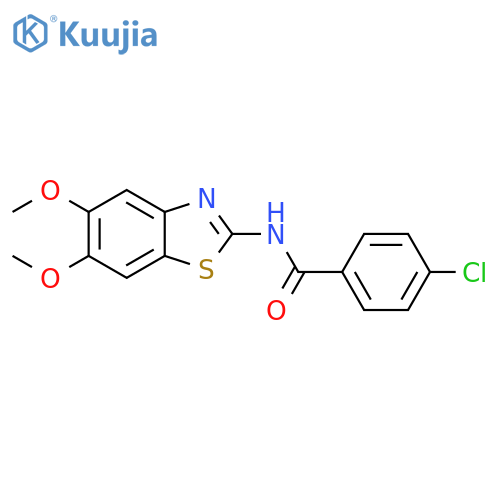 4-chloro-N-(5,6-dimethoxy-1,3-benzothiazol-2-yl)benzamide structure