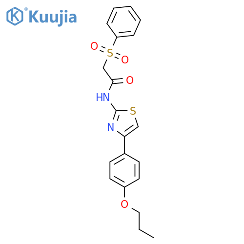 2-(benzenesulfonyl)-N-4-(4-propoxyphenyl)-1,3-thiazol-2-ylacetamide structure