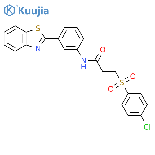 N-3-(1,3-benzothiazol-2-yl)phenyl-3-(4-chlorobenzenesulfonyl)propanamide structure