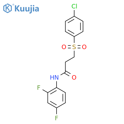 3-(4-chlorobenzenesulfonyl)-N-(2,4-difluorophenyl)propanamide structure