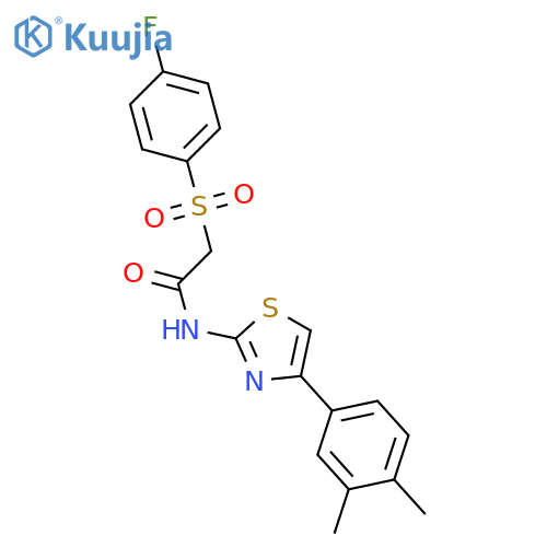 N-4-(3,4-dimethylphenyl)-1,3-thiazol-2-yl-2-(4-fluorobenzenesulfonyl)acetamide structure