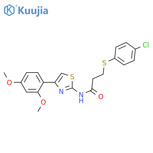 3-(4-chlorophenyl)sulfanyl-N-4-(2,4-dimethoxyphenyl)-1,3-thiazol-2-ylpropanamide structure