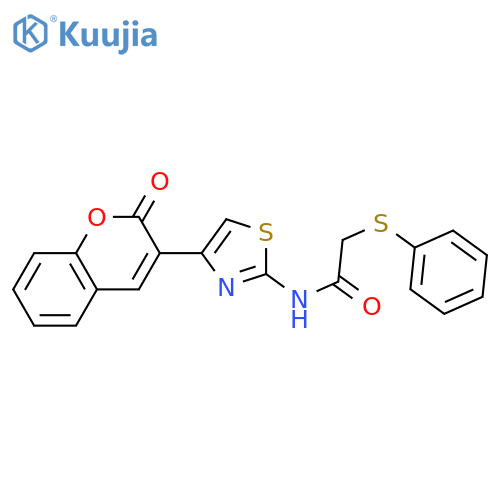 N-4-(2-oxo-2H-chromen-3-yl)-1,3-thiazol-2-yl-2-(phenylsulfanyl)acetamide structure
