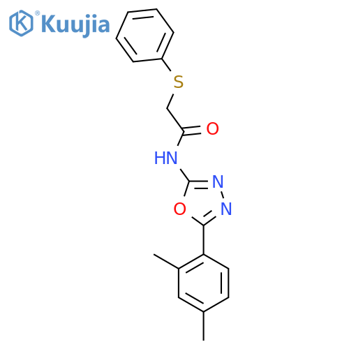 N-5-(2,4-dimethylphenyl)-1,3,4-oxadiazol-2-yl-2-(phenylsulfanyl)acetamide structure