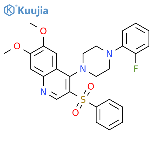 3-(benzenesulfonyl)-4-4-(2-fluorophenyl)piperazin-1-yl-6,7-dimethoxyquinoline structure