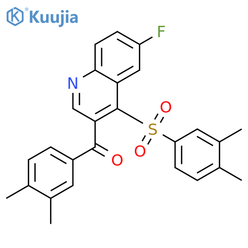 3-(3,4-dimethylbenzoyl)-4-(3,4-dimethylbenzenesulfonyl)-6-fluoroquinoline structure