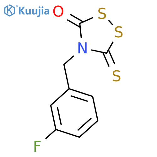1,2,4-Dithiazolidin-3-one, 4-[(3-fluorophenyl)methyl]-5-thioxo- structure