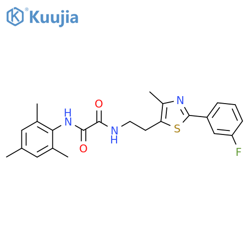 N-{2-2-(3-fluorophenyl)-4-methyl-1,3-thiazol-5-ylethyl}-N'-(2,4,6-trimethylphenyl)ethanediamide structure