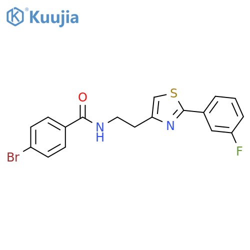 4-bromo-N-{2-2-(3-fluorophenyl)-1,3-thiazol-4-ylethyl}benzamide structure