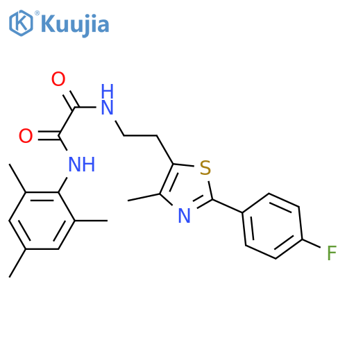 N-{2-2-(4-fluorophenyl)-4-methyl-1,3-thiazol-5-ylethyl}-N'-(2,4,6-trimethylphenyl)ethanediamide structure