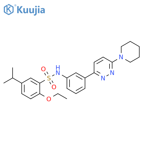 2-ethoxy-N-{3-6-(piperidin-1-yl)pyridazin-3-ylphenyl}-5-(propan-2-yl)benzene-1-sulfonamide structure