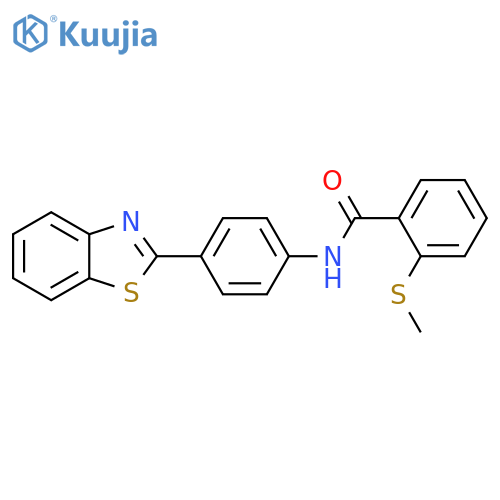 N-4-(1,3-benzothiazol-2-yl)phenyl-2-(methylsulfanyl)benzamide structure