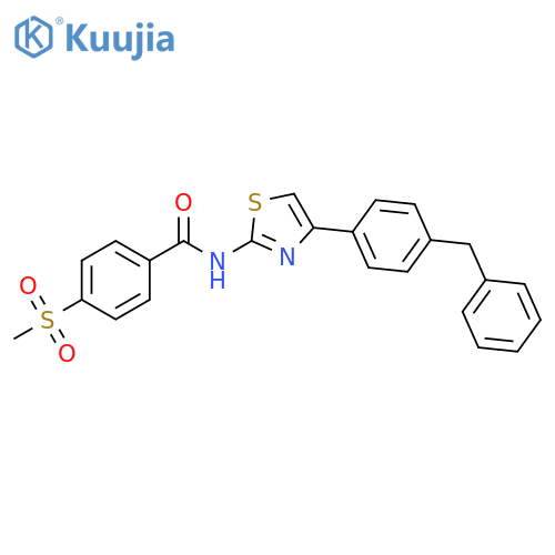 N-4-(4-benzylphenyl)-1,3-thiazol-2-yl-4-methanesulfonylbenzamide structure