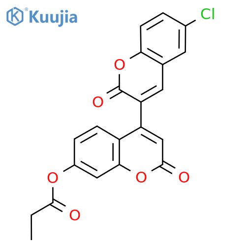 6-chloro-2,2'-dioxo-2H,2'H-3,4'-bichromene-7'-yl propanoate structure