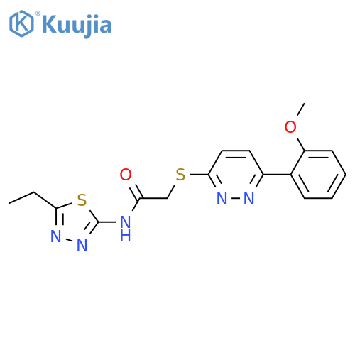 N-(5-ethyl-1,3,4-thiadiazol-2-yl)-2-{6-(2-methoxyphenyl)pyridazin-3-ylsulfanyl}acetamide structure
