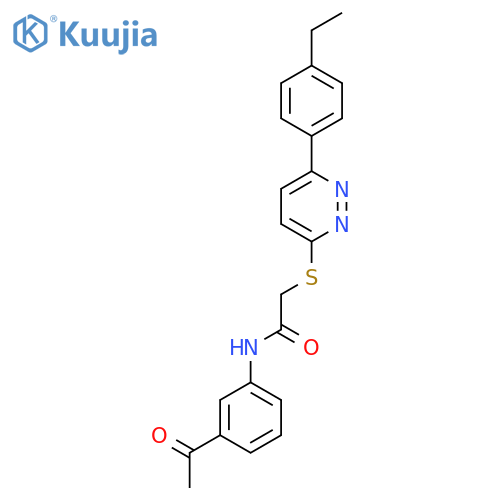 N-(3-acetylphenyl)-2-{6-(4-ethylphenyl)pyridazin-3-ylsulfanyl}acetamide structure