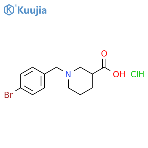 1-(4-bromophenyl)methylpiperidine-3-carboxylic acid structure