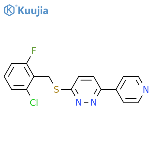 3-{(2-chloro-6-fluorophenyl)methylsulfanyl}-6-(pyridin-4-yl)pyridazine structure