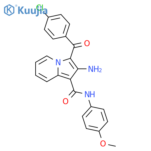 2-amino-3-(4-chlorobenzoyl)-N-(4-methoxyphenyl)indolizine-1-carboxamide structure